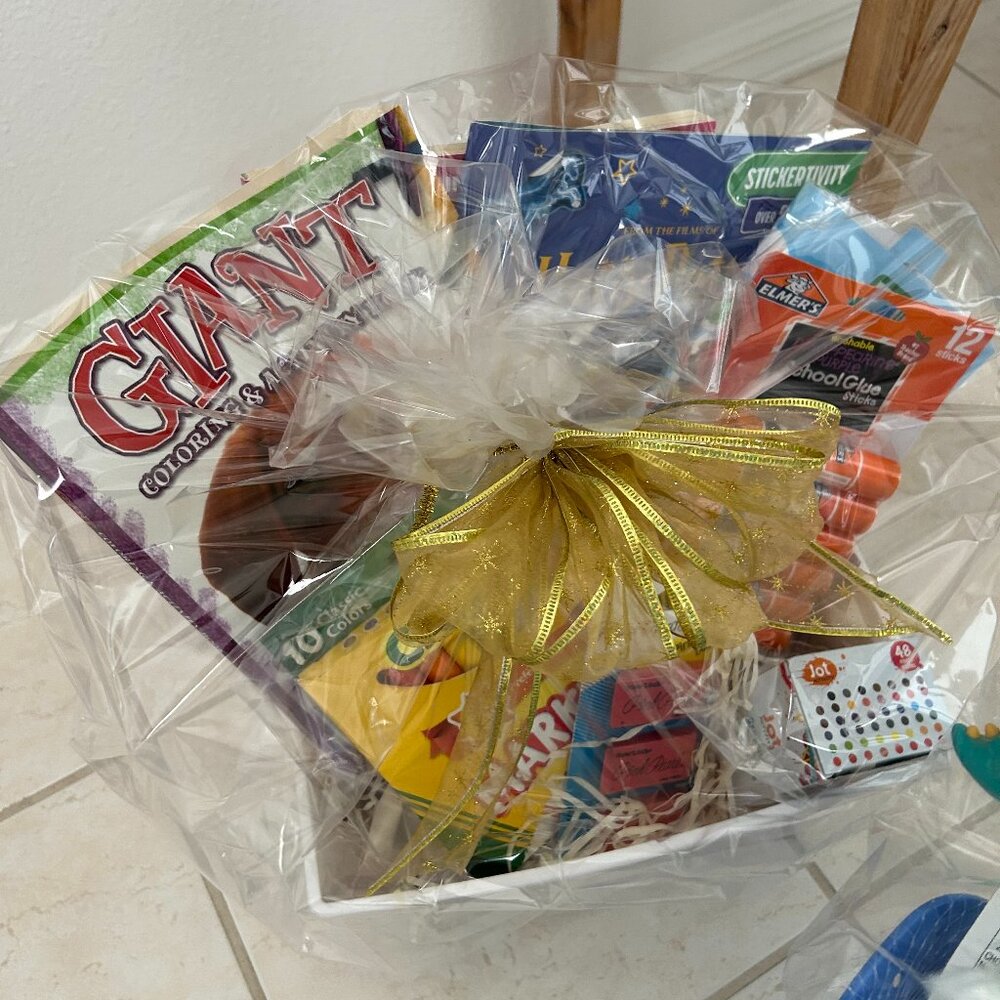 Fun Kids Basket with Stationary and Coloring Books